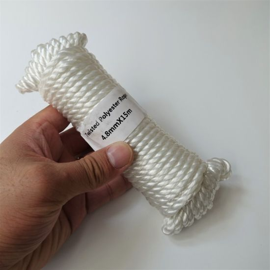 4.8 mm 15m 3strand Polyester Woven Rope